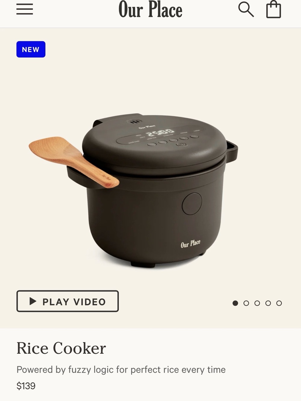 Our Place Matte Black Rice new in box